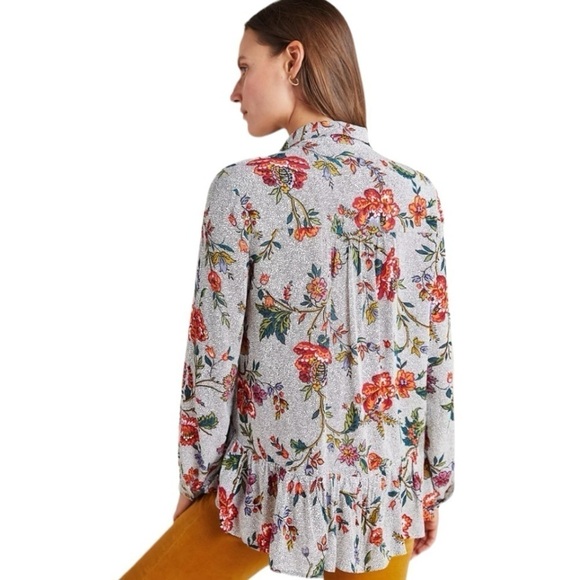 Anthropologie Maeve Janie Flounced Peasant Blouse Size 4 - Picture 10 of 12